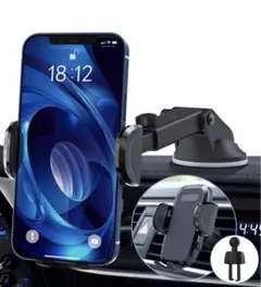 車載ホルダー Pewesv スマホホルダー 車載用 超強力粘着ゲル吸盤 2in1
