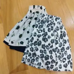 花柄・ヒョウ柄スカートとショートパンツセット　べべ　100cm