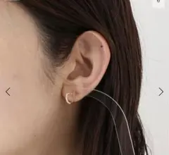 完売品★美品★DECOUVERTE 18KYG0.1ct ダイヤフープピアス
