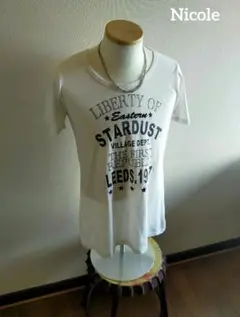 《y2k 良品》Nicole ニコル 刺繍 半袖Tシャツ　S~M相当