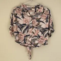AMERICAN EAGLE フラワープリント クロップドシャツ S