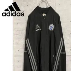 アディダス(adidas) ジャージサイドライン刺繍ロゴOサイズ黒US古着