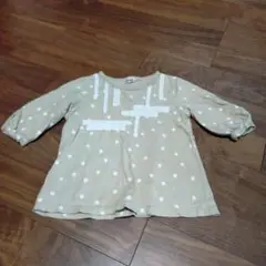 Branshes ベージュ ドット柄 シャツ 120