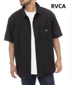 【美品】RVCA ルーカ　デニムシャツ　ブラック　L 半袖　メンズ