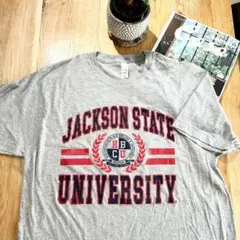 古着カレッジプリントJackson State University Tグレー