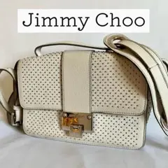 【大人気 レア】ジミーチュウ ショルダーバッグ ホワイト スタッズ レザー