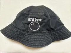 ニューハッタンNEWYORK 8ボール刺繍 バケットハット S/M ブラック