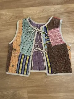 vintage kantha vest リバーシブルカンタベスト　PUR 池田泉