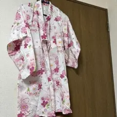 花柄浴衣と紫色帯セット