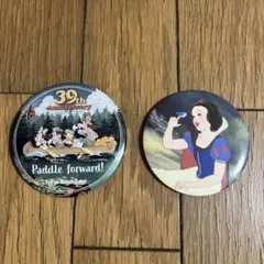 ディズニー　缶バッジ　２個セット　39th anniversary 白雪姫