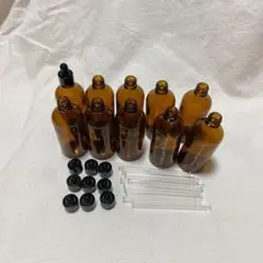 スポイト瓶 100mL 10本セットガラス製 遮光瓶 精油瓶