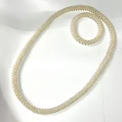 真珠 重連小粒パール ホワイトパール ロングネックレスブレスレット SN1931