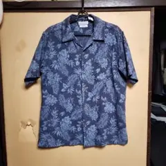 美品　クロッシー 半袖シャツ リーフ柄 しまむら　麻