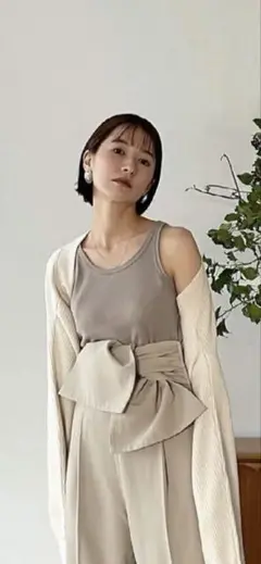 CLANE タンクトップ　定番　ベーシック　ベージュ