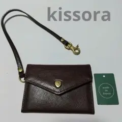 Kissoraレザー カードケース 定期入れストラップ付き キソラ