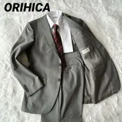 美品✨オリヒカ　スーツ　グレー　ストライプ　ストレッチ　A6