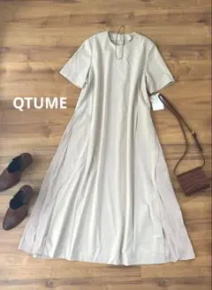 新品タグ付き　QTUME サイド切替Aラインワンピース　グレディブリリアン
