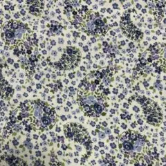 ダブルガーゼ生地　ペイズリーフラワー　パープル　　生地巾×50センチ