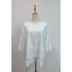 総刺繍レースブラウス