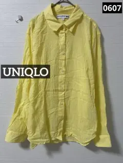 0607 UNIQLO シアーコットンリラックスシャツ イエロー