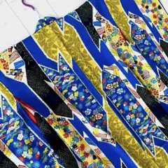 アンティーク着物 ちりめん 矢羽根模様 大正ロマン しつけ糸付 No.315