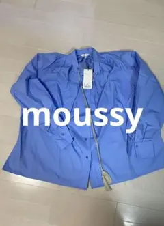 新品　moussy TASSEL TIE BLOUSE ブルー