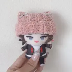 【コーラルgr】にじぱぺっと　ぬい帽子　ぬい服　ネコ耳　ニット帽 10cmぬい