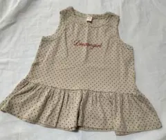 bymimi L(110)size ドット柄 フリルタンクトップ
