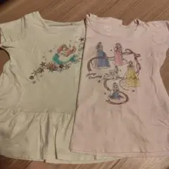 アリエルとプリンセスのTシャツ2枚セット 110cm