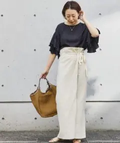 新品未使用タグ付き Liesse リエス コットンラップマキシスカート