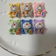 ドラえもん デコパーツ 招き猫 6個セット