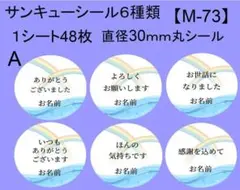 サンキューシール48枚【M-73】メッセージ/ギフト/おめでとう/ハンドメイド