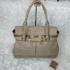 MaxMara 本革バッグ マルゴー クロコ型押し マックスマーラ
