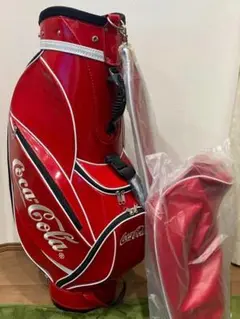 希少✨CocaCola キャディバッグ ゴルフバッグ　レッド　ロゴマーク 未使用品 キャディバッグ ゴルフバッグ エナメル レッド