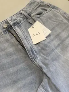 GRL ストレートデニム Mサイズ ライトブルー