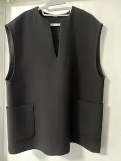 未使用級✨ミラオーウェン ジレ ベスト 23年モデル ペプラム フレア 黒 未使用級✨ミラオーウェン ジレ ベスト 23年モデル ペプラム
