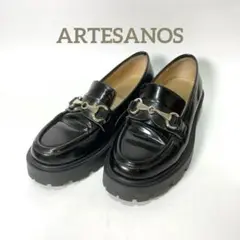 アルテサノス ARTESANOS ビットローファー　ブラック　厚底　36