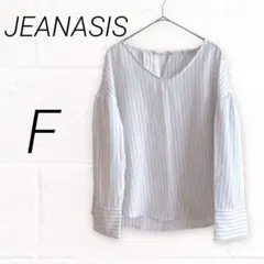 *ジーナシス*ブラウス【F】レディース トップス 人気 ストライプ 白 おしゃれ