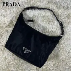 ✨極美品✨プラダ アクセサリーポーチ ハンドバッグ ナイロン 黒 三角ロゴ