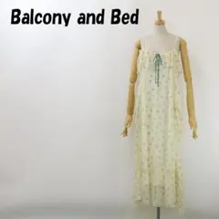 B6602■バルコニーアンドベッド 小花柄 フリル シフォン ロング ワンピース