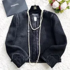 未使用 CHANELシャネル ハート CCジャケット ノーカラー ハート お刺繍