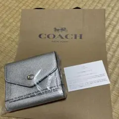 COACH コーチ スモールウォレット メタリック折り財布 新品 未使用 未開封