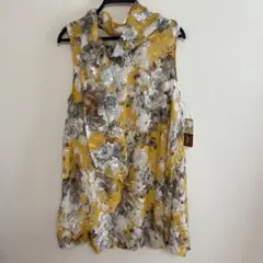 タグ付き新品　フラワープリント ノースリーブ チュニック