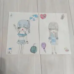 イラスト 子供が書いた絵 オリジナルキャラ女の子