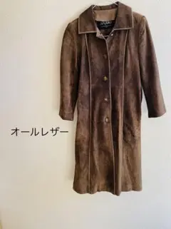 美品 SINKO オールレザーコート ブラウン