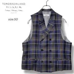 トゥモローランド　ピルグリム　ベスト　リネン　50 XLフォックスブラザーズ生地