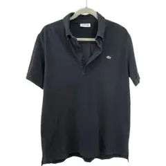 LACOSTE ラコステ ポロシャツ ブラック サイズ5 Lサイズ　ボタンダウン