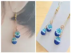 No.67 ドライフラワー 揺れるピアス イヤリング レジン