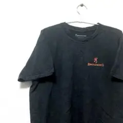 BROWNING ブラック　黒 鹿 つの Tシャツ　メンズ　背面ロゴ シンプル