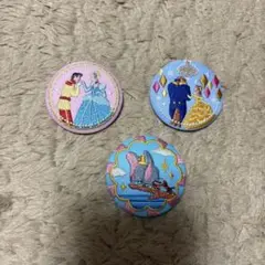 ディズニー刺繍缶バッジ3個セット 美女と野獣　シンデレラ　ダンボ